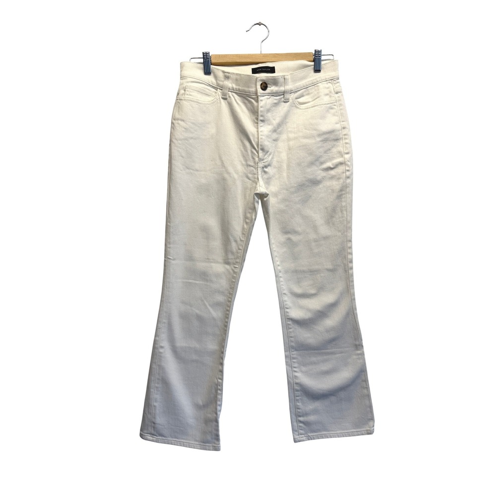 Ann Taylor White Denim Jeans Kick Crop Modern Fit 6 EUC